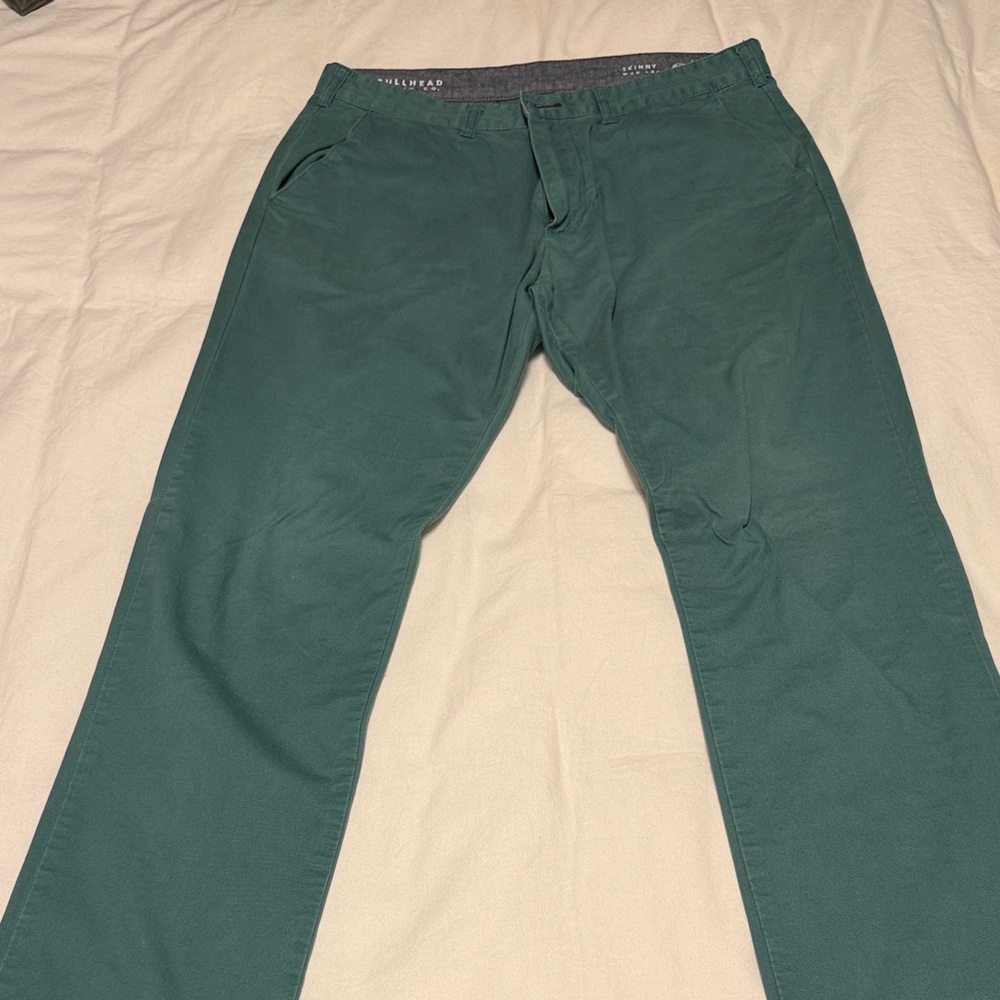 Men's Green chino Pants slim